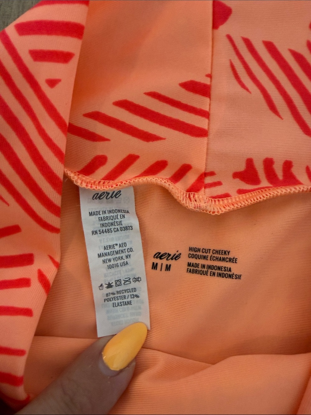 Aerie Coral Tropical High Waisted Bikini Set Women’s Size Medium - Picture 2 of 7